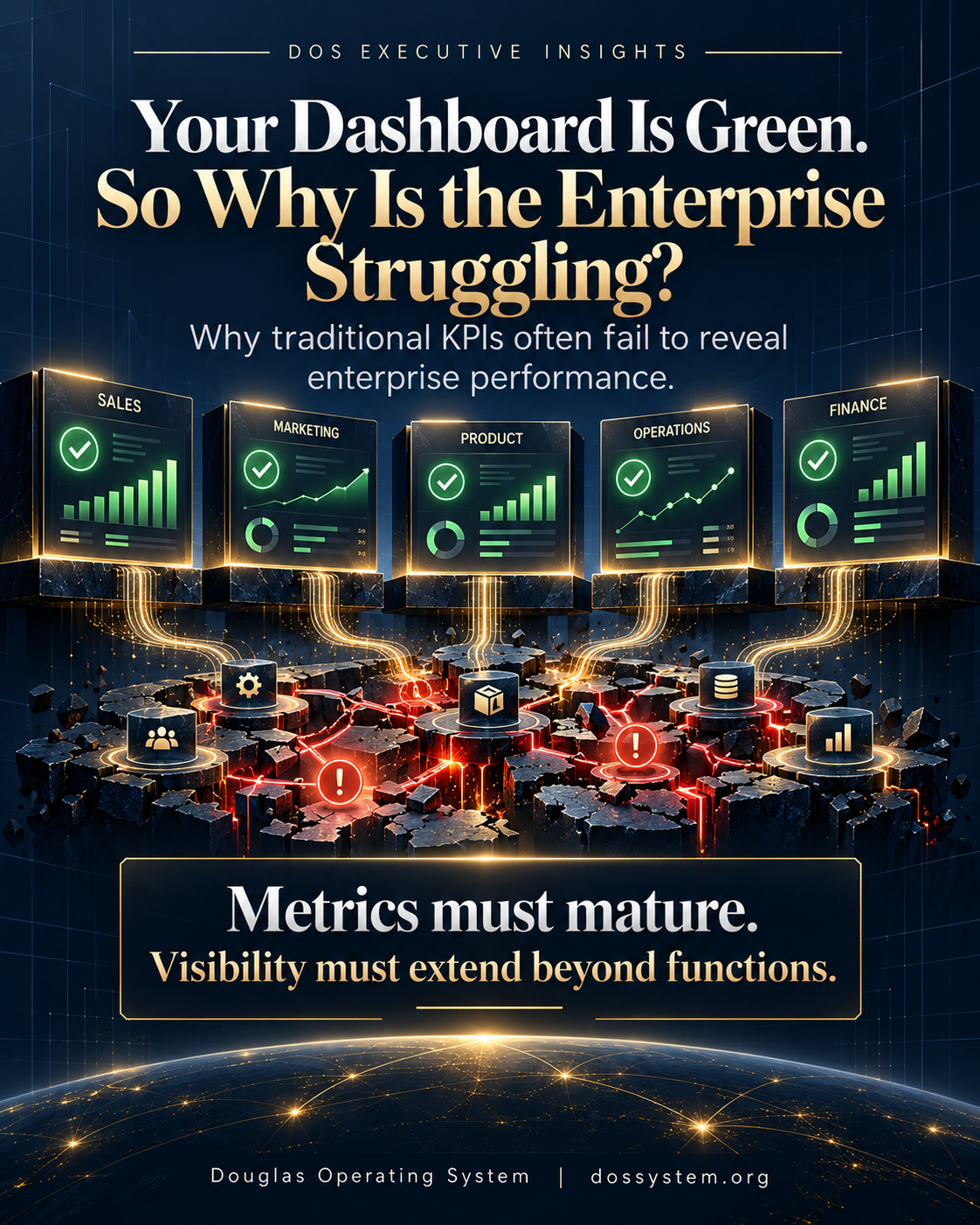 DOS Executive Insights illustration for Your Dashboard Is Green. So Why Is the Enterprise Struggling?
